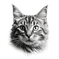 Cat portrait isolated. Illustration photo