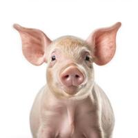 Cute pig portrait isolated. Illustration photo