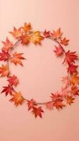 otoño antecedentes con que cae hojas en pastel colores. ilustración ai generativo foto