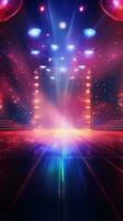 Disco Night Club Neon Background. Illustration AI Generative photo