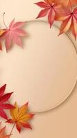 Autumn Background with Falling Leaves in Pastel Colors. Illustration AI Generative photo