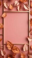Autumn Background with Falling Leaves in Pastel Colors. Illustration photo