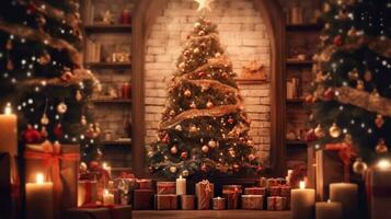 Beautiful Christmas Background. Illustration AI Generative photo