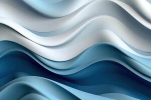 Blue wave abstract background. Illustration AI Generative photo