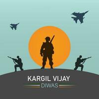 Kargil Vijay-illustration of abstract concept for Kargil Vijay Diwas And people vector