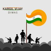 Kargil Vijay-illustration of abstract concept for Kargil Vijay Diwas And people vector