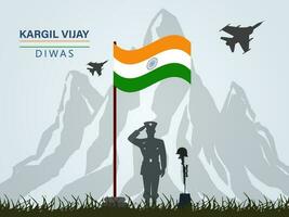 Kargil Vijay-illustration of abstract concept for Kargil Vijay Diwas And people vector