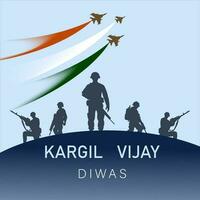 Kargil Vijay-illustration of abstract concept for Kargil Vijay Diwas And people vector