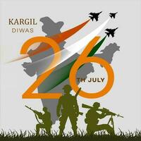 Kargil Vijay-illustration of abstract concept for Kargil Vijay Diwas And people vector