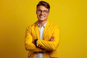 Portrait of smiling businessman. Illustration photo