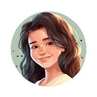 retrato de sonriente joven niña para perfil fotografía. ilustración generativo ai foto