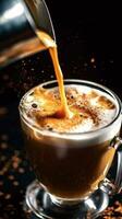 Cappuccino coffee background. Illustration AI Generative photo