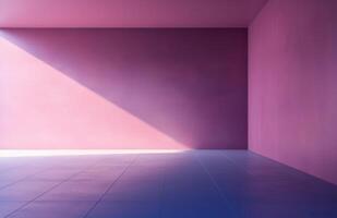 Pink empty room mockup. Illustration AI Generative photo