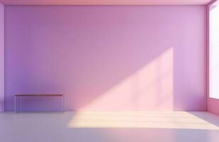 Pink empty room mockup. Illustration AI Generative photo