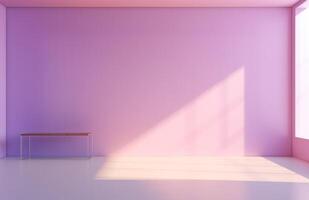 Pink empty room mockup. Illustration photo