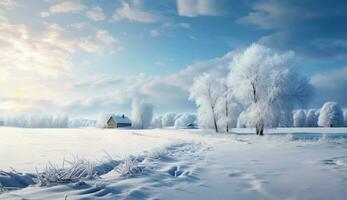 invierno Nevado bosque antecedentes. ilustración ai generativo foto