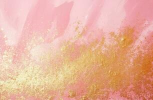 Pink background with golden glitter. Illustration AI Generative photo