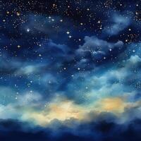 Gold stars on a blue background Illustration photo