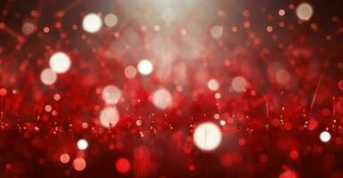 Red Christmas Lights Background. Illustration AI Generative photo