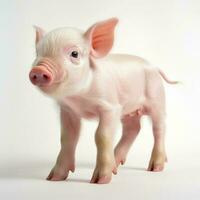 Cute mini pig isolated. Illustration AI Generative photo