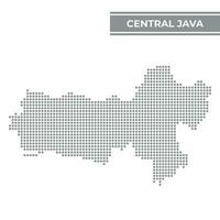 punteado mapa de central Java es un provincia de Indonesia vector