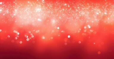 Red Christmas Lights Background. Illustration AI Generative photo