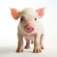 Cute mini pig isolated. Illustration AI Generative photo