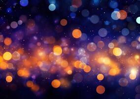 Golden bokeh and lights. Illustration AI Generative photo