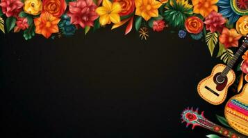 Mexican holiday background Illustration AI Generative photo