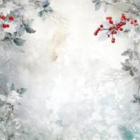 Watercolor Christmas winter background. Illustration photo