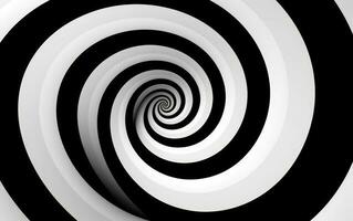 Black and white spiral background. Illustration AI Generative photo