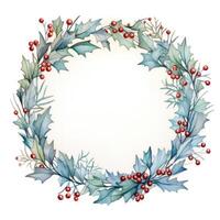 Watercolor Christmas winter background. Illustration AI Generative photo