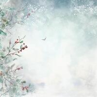Watercolor Christmas winter background. Illustration photo