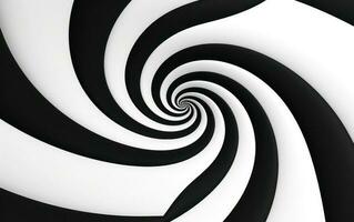negro y blanco espiral antecedentes. ilustración ai generativo foto