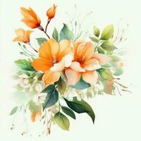Watercolor lilly bouquet. Illustration AI Generative photo