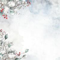 Watercolor Christmas winter background. Illustration AI Generative photo