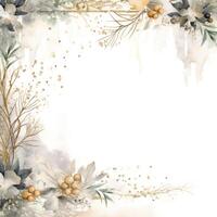 Watercolor Christmas winter background. Illustration photo