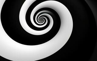 negro y blanco espiral antecedentes. ilustración ai generativo foto
