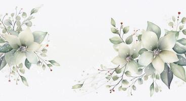 Watercolor Christmas winter background. Illustration photo