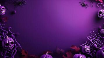 Violet Halloween background. Illustration AI Generative photo