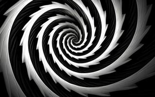 Black and white spiral background. Illustration AI Generative photo