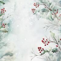 Watercolor Christmas winter background. Illustration AI Generative photo