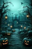 Halloween background. Illustration AI Generative photo