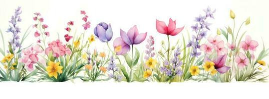 Watercolor floral background. Illustration AI Generative photo