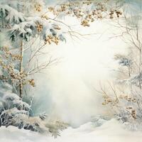 Watercolor Christmas winter background. Illustration photo