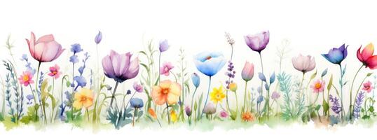 Watercolor floral background. Illustration AI Generative photo