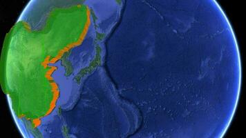 großartig qing Dynastie Grenzen auf 3d Karte video