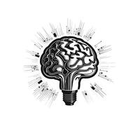 Bulb like brain. Concept of artificial intelligence or machine learning. image photo