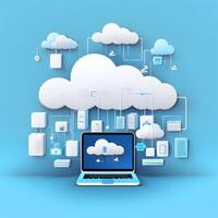 Cloud data storage, database concept illustration. photo