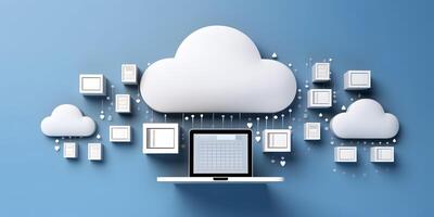 Cloud data storage, database concept illustration. photo